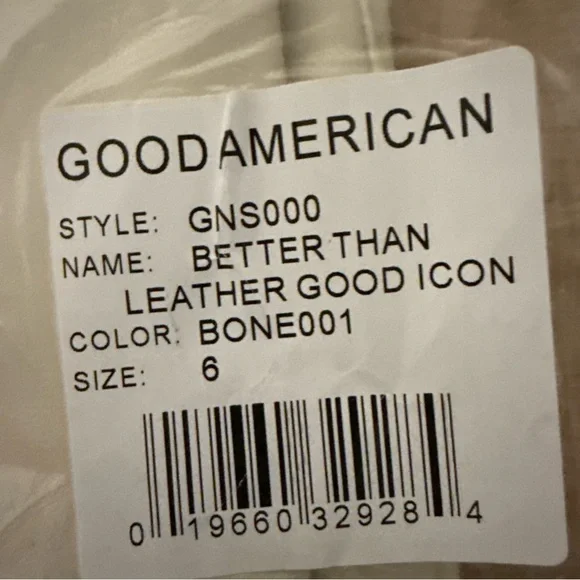 Good American Better Than Leather Good Icon Bone001 High Rise Women’s Jeans $175 - Picture 7 of 7